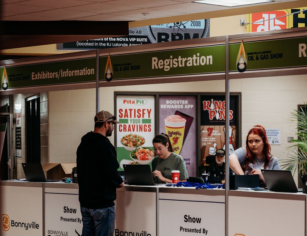 Registration desk at the BOAGS Oil and Gas Show